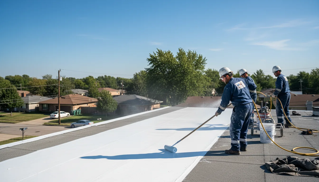 Commercial roof coating in Saxon, WI near me
